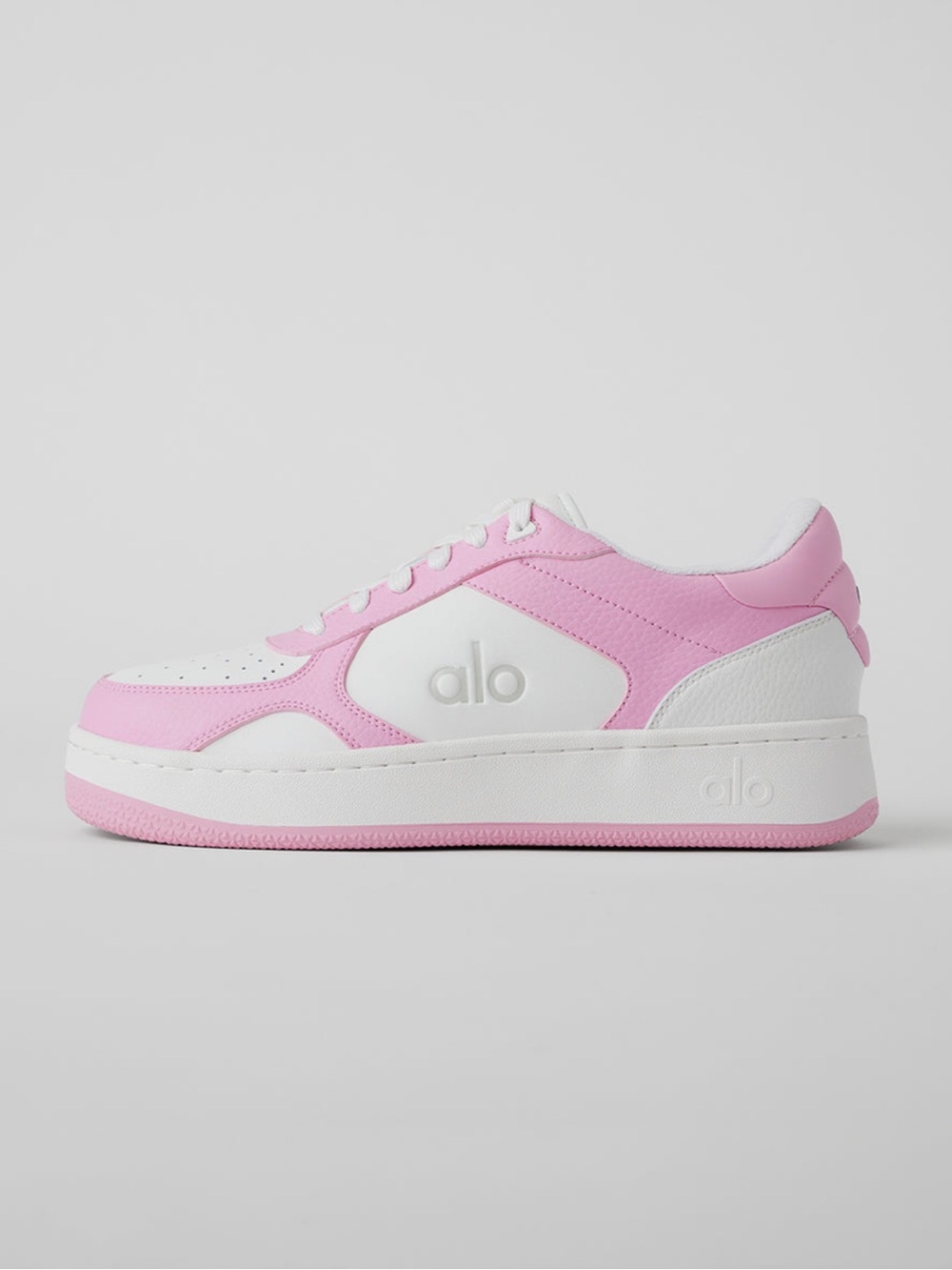 ALO Yoga Pink and White Retro Court Sneaker Size 11